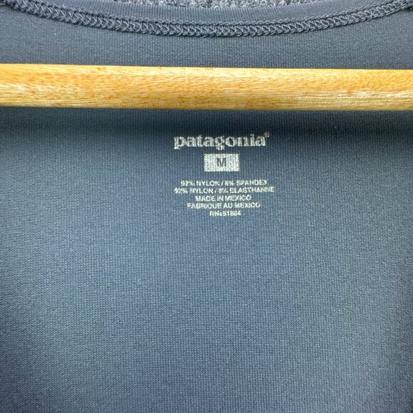 Patagonia Bandha Twist Front Dress Womens Medium Gray Stretchy Flowy‎ Cap Sleeve - Picture 7 of 13